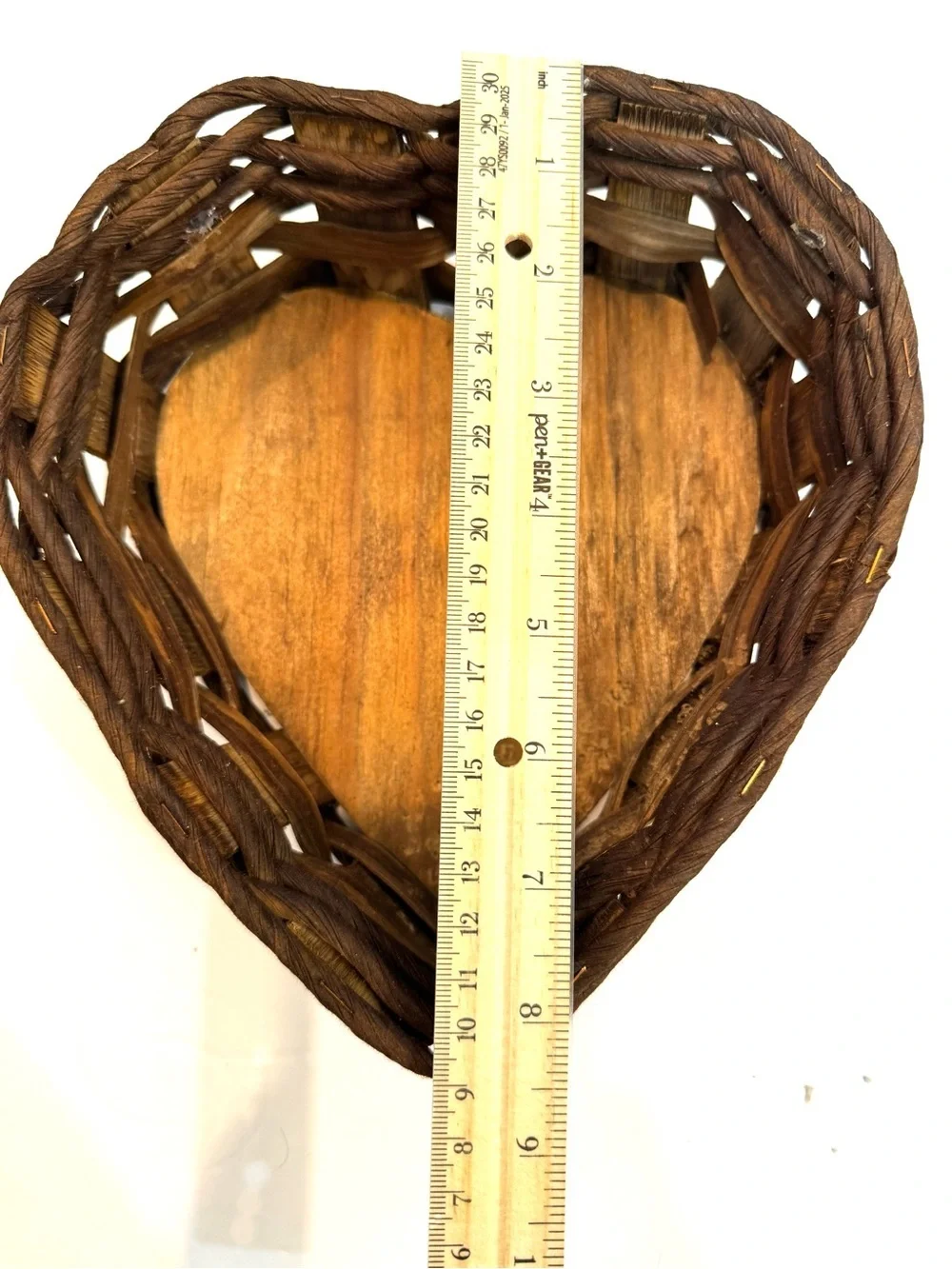 Vintage Country Wooden Heart Basket Cottagecore Decor